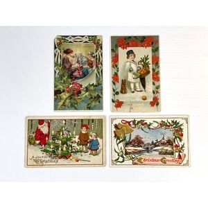 Vintage Christmas cards set of 4